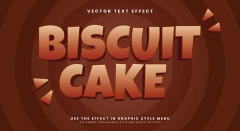 Biscuit Cake 3d Editable Text effect Stock Illustration