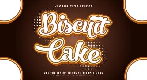 Biscuit Cake 3D editable text effect Template Stock Illustration