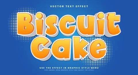 Biscuit Cake editable text effect Template Stock Illustration