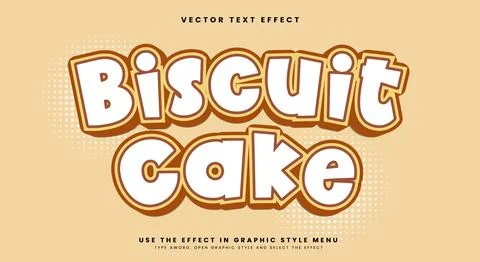 Biscuit Cake Snack Style Editable Text effect Stock Illustration