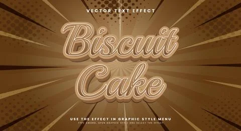 Biscuit Cake Snack Style Editable Text effect Illustrazione stock