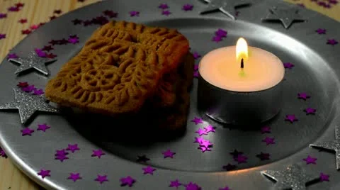Biscuit in the candlelight Stock Footage 20541115