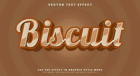 Biscuit Cartoon Style editable text effect Stock Illustration