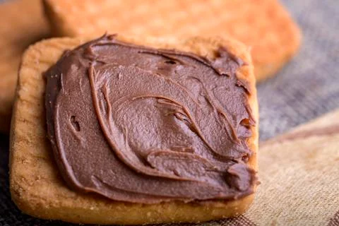 Biscuit with chocolate Stock Photos