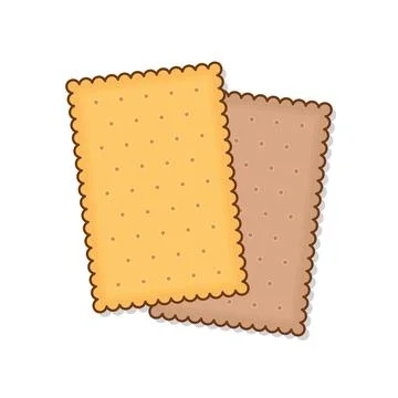 Biscuit Cookie Snacks Vector Icon Illustration. Cracker Biscuits Flat Icon Stock Illustration