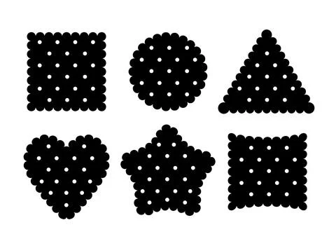 Biscuit cookie vector cartoon black illustration. Vector biscuit cookie top view 스톡 일러스트