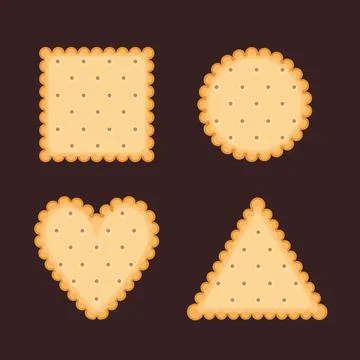 Biscuit cookie vector cartoon illustration. Vector biscuit cookie top view Stock Illustration