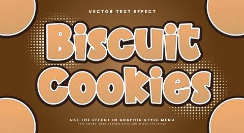Biscuit Cookies editable text effect Template Stock Illustration