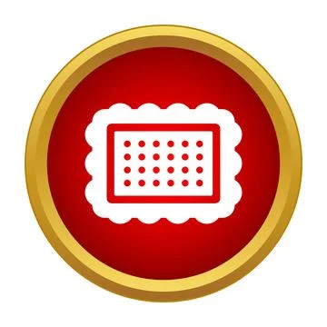 Biscuit cracker icon in a round button 스톡 일러스트