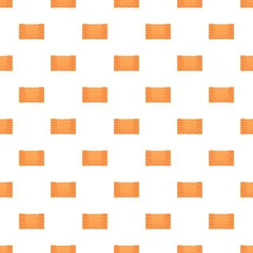 Biscuit cracker seamless pattern repeating food snack background Stock Illustration