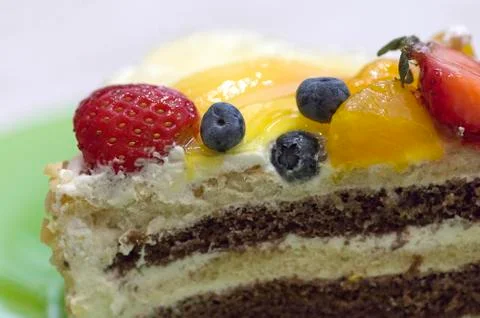 Biscuit cream cake Stock Photos