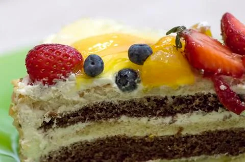 Biscuit cream cake Stock Photos