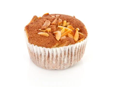 Biscuit cupcake with nuts Stock Photos