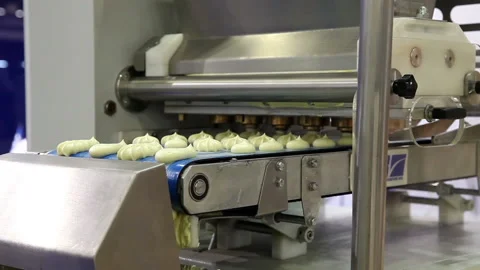 Biscuit depositing machine Stock Footage 90855553