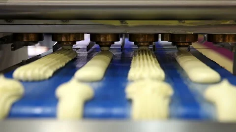 Biscuit depositing machine Stock Footage 90858257