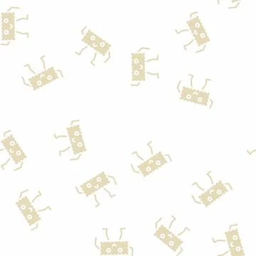 Biscuit dessert character glyph vector seamless pattern Stock Illustration