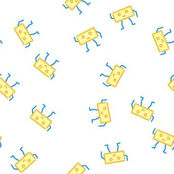 Biscuit dessert character vector seamless pattern Stock Illustration