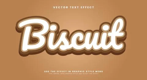 Biscuit editable text effect template Stock Illustration