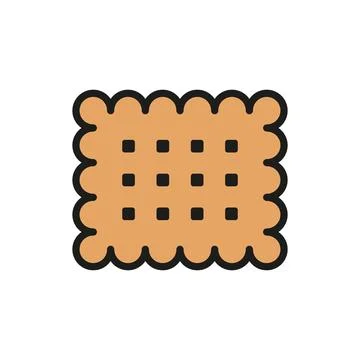 Biscuit food bakery icon vector basic design simple and modern Illustrazione stock