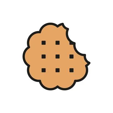 Biscuit food bakery icon vector basic design simple and modern Illustrazione stock