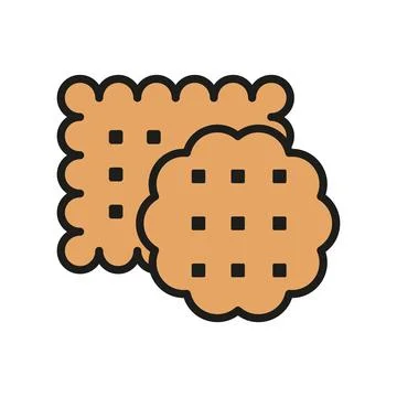 Biscuit food bakery icon vector basic design simple and modern Illustrazione stock