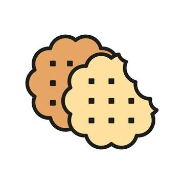 Biscuit food bakery icon vector basic design simple and modern Stock Illustration