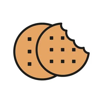 Biscuit food bakery icon vector basic design simple and modern Illustrazione stock