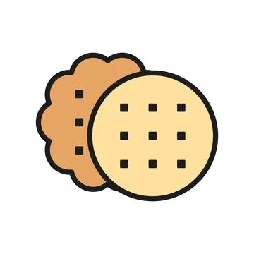 Biscuit food bakery icon vector basic design simple and modern Illustrazione stock