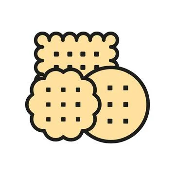 Biscuit food bakery icon vector basic design simple and modern Illustrazione stock
