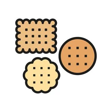 Biscuit food bakery icon vector basic design simple and modern Illustrazione stock