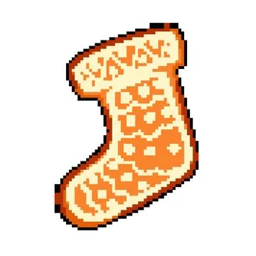 Biscuit gingerbread pixel art vector illustration Stock Illustration