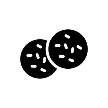 Biscuit glyph flat icon Illustrazione stock