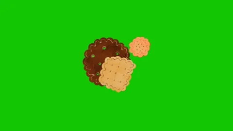 Biscuit on green background loop animation Vidéo 341541803