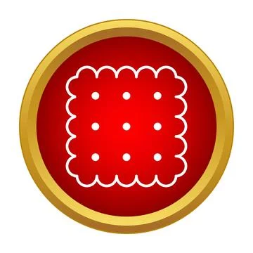 Biscuit icon in red circle button Stock Illustration