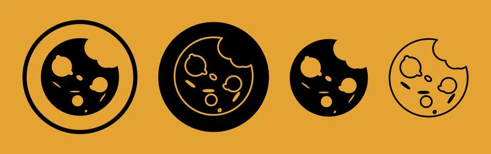 Biscuit Icon Set , Cookie Vector Symbol Illustrazione stock