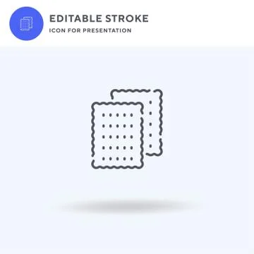 Biscuit icon vector, filled flat sign, solid pictogram isolated on white, log Stock Illustration