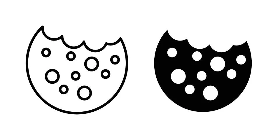 Biscuit icon vector template set in black Stock Illustration
