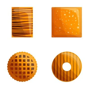 Biscuit icons set cartoon vector. Cookie Stock Illustration