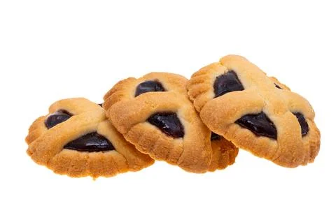 Biscuit with jam isolated Stock Photos