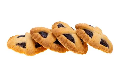 Biscuit with jam isolated Stock Photos