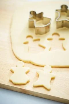 Biscuit making process, studio shot Stock Photos