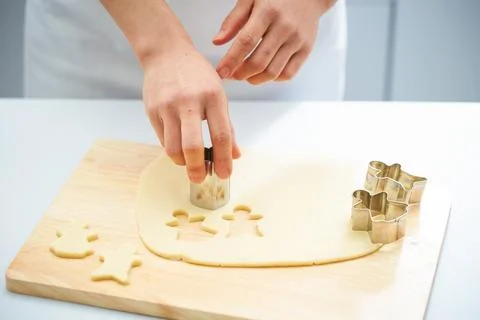 Biscuit making process, studio shot Stock Photos