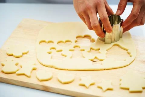 Biscuit making process, studio shot Stock Photos