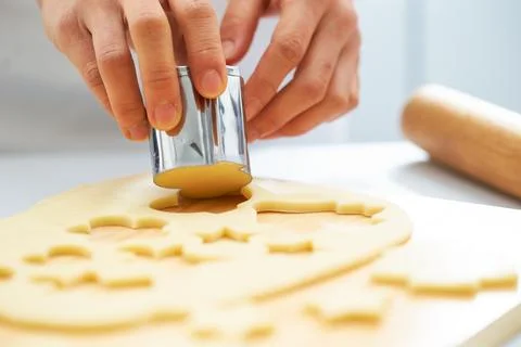 Biscuit making process, studio shot Stock Photos