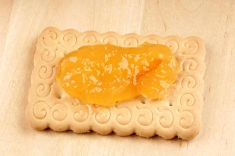 Biscuit with marmalade Stock Photos
