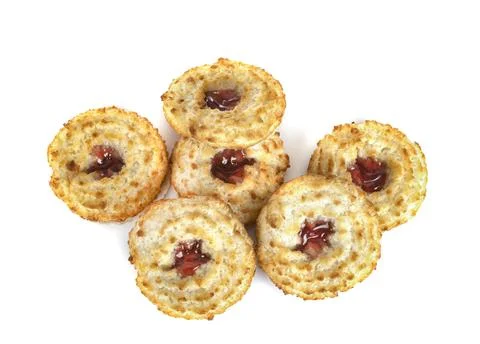 Biscuit with marmalade Stock Photos