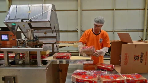 Biscuit packing in the fabric Stock Footage 62260751