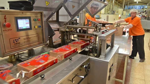 Biscuit packing in the fabric Stock Footage 62449308