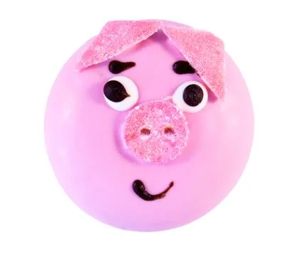 Biscuit with pig face Stock Photos