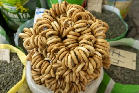 A biscuit in a ring form Stock Photos